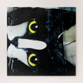 Mixed Media Black Cat Puzzle (Horizontal)