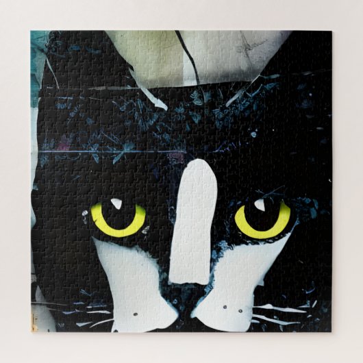 Mixed Media Black Cat Puzzle (Vertikal)