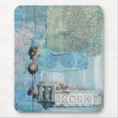 Mixed Media Blue Erinnerungen Art Mousepad (Vorne)