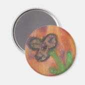 Mixed Media-Blume Magnet (Vorderseite/Rückseite)
