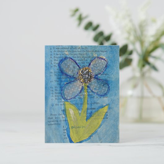 Mixed Media-Blume Postkarte (Stehend Vorderseite)