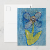 Mixed Media-Blume Postkarte (Vorne/Hinten)