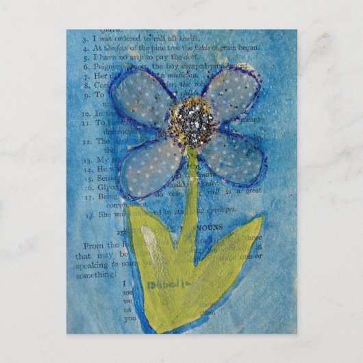 Mixed Media-Blume Postkarte (Vorderseite)