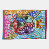 Mixed Media Boston Terrier Dog Küchentuch (Horizontal)