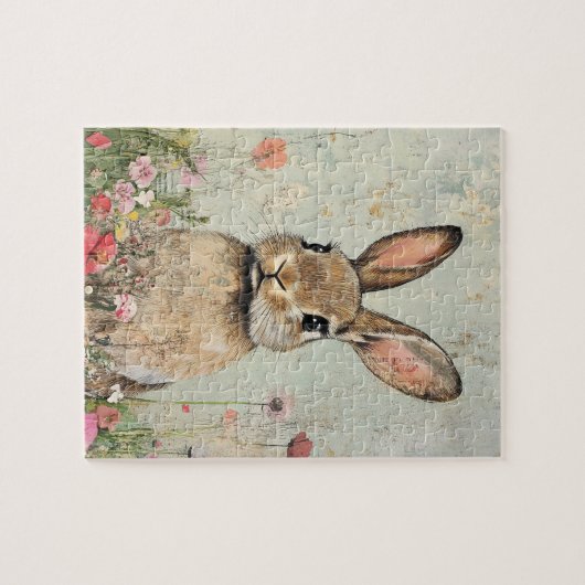 Mixed Media Brown Rabbit Puzzle (Horizontal)