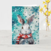 Mixed Media Bunny Print Christmas Card AP448B1 Karte (Gelbe Blume)