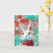 Mixed Media Bunny Print Christmas Card AP453B1 Karte (Gelbe Blume)