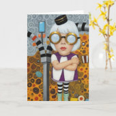 Mixed Media Collage Fun Glasses Stripte Leggings Karte (Gelbe Blume)