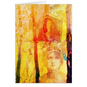 Mixed-Media-Collage, leere Innenseite Grußkarte