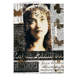 Mixed-Media-Collage mit hübscher Dame