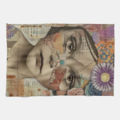 Mixed-Media-Collage-Porträtkunst (10) Geschirrtuch (Horizontal)