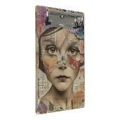 Mixed-Media-Collage-Porträtkunst (10) Mini Klemmbrett (Schrägansicht)
