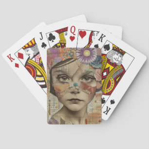 Mixed-Media-Collage-Porträtkunst (10) Spielkarten