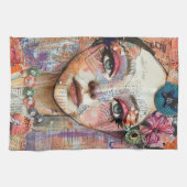 Mixed-Media-Collage-Porträtkunst (11) Geschirrtuch (Horizontal)