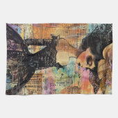 Mixed-Media-Collage-Porträtkunst (4) Geschirrtuch (Horizontal)