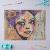 Mixed-Media-Collage-Porträtkunst (5) Seidenpapier (Basteln)