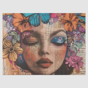 Mixed-Media-Collage-Porträtkunst (7) Seidenpapier