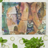 Mixed-Media-Collage-Porträtkunst (8) Geschirrtuch (Gefaltet)