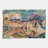Mixed-Media-Collage-Porträtkunst (8) Geschirrtuch (Horizontal)