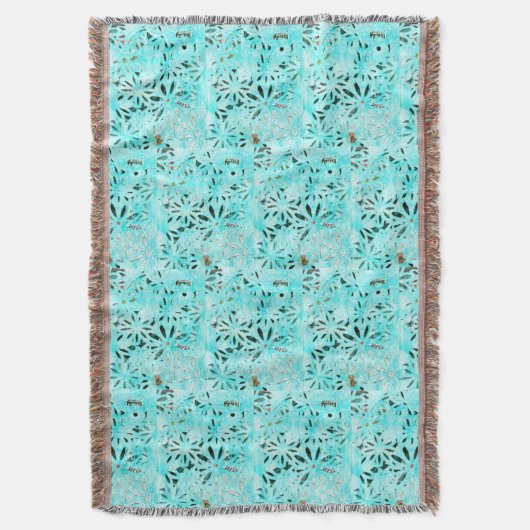 Mixed Media Daisy Art Decke (Vorderseite Vertikal)