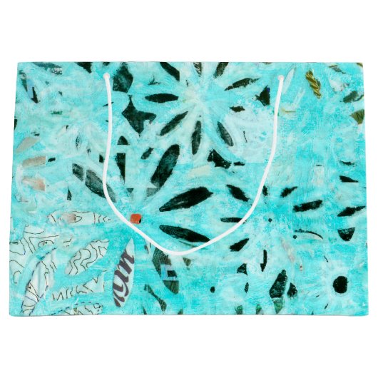 Mixed Media Daisy Art Große Geschenktüte (Vorderseite)