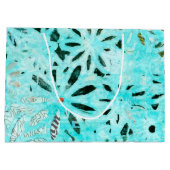 Mixed Media Daisy Art Große Geschenktüte (Rückseite)