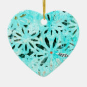 Mixed Media Daisy Art Keramik Ornament (Vorne)