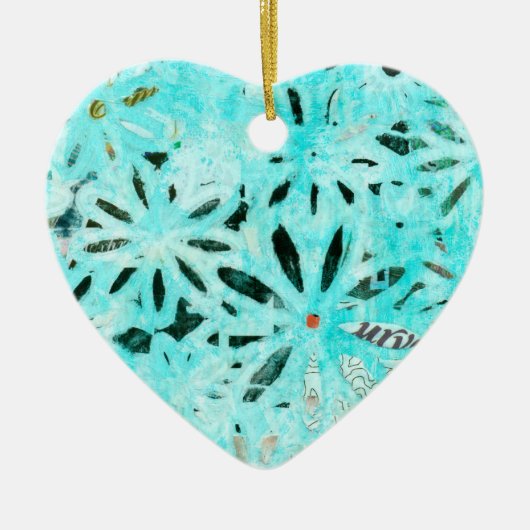 Mixed Media Daisy Art Keramik Ornament (Vorne)