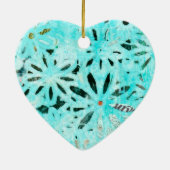 Mixed Media Daisy Art Keramik Ornament (Hinten)