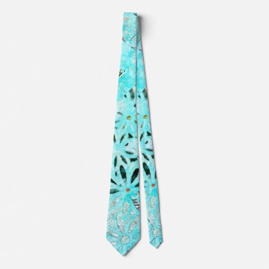 Mixed Media Daisy Art Krawatte (Vorderseite)