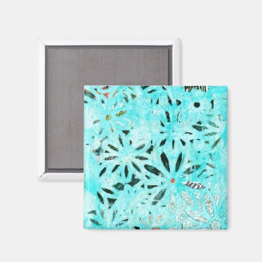 Mixed Media Daisy Art Magnet (Vorderseite/Rückseite)