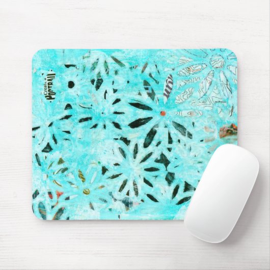 Mixed Media Daisy Art Mousepad (Mit Mouse)