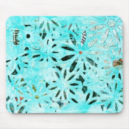 Mixed Media Daisy Art Mousepad (Vorne)