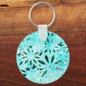 Mixed Media Daisy Art Schlüsselanhänger (Vorderseite)