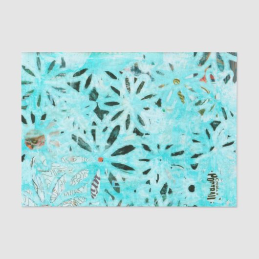 Mixed Media Daisy Art Seidenpapier (Vorderseite)