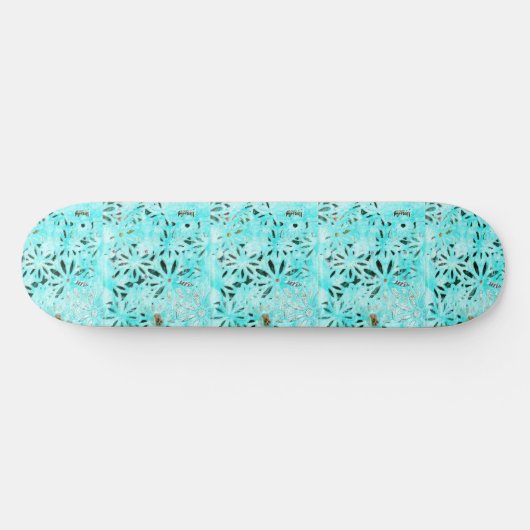 Mixed Media Daisy Art  Skateboard (Horizontal)
