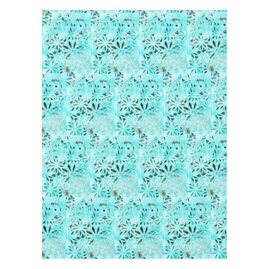 Mixed Media Daisy Art Tischdecke (Vorderseite)