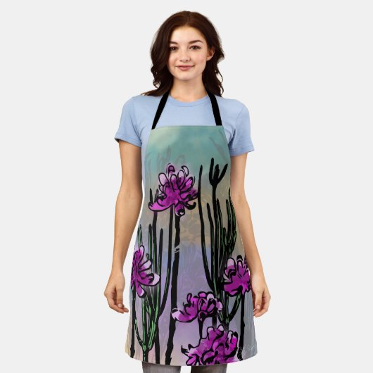 Mixed Media Desert Bloom Schürze (Getragen)