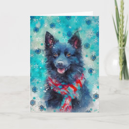 Mixed Media Dog Print Christmas Card AP430B1 Karte