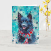 Mixed Media Dog Print Christmas Card AP430B1 Karte (Gelbe Blume)
