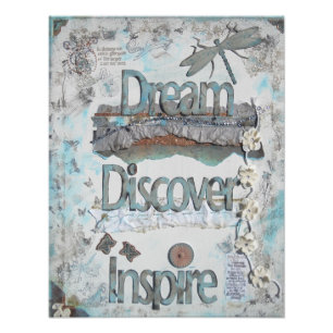 Mixed Media Dream Discover Inspiriert Zitate Kunst Fotodruck