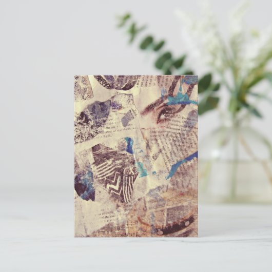 Mixed Media Eye Patterns Abstract Postkarte (Stehend Vorderseite)