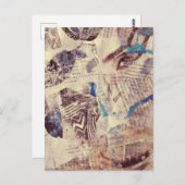 Mixed Media Eye Patterns Abstract Postkarte (Vorne/Hinten)