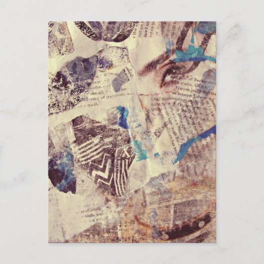 Mixed Media Eye Patterns Abstract Postkarte (Vorderseite)