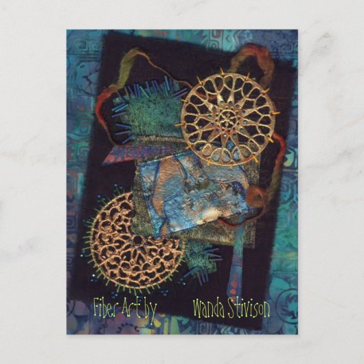 Mixed Media Fibre Art Postkarte (Vorderseite)