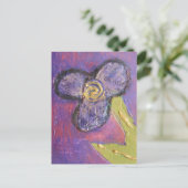 Mixed Media Flower Postkarte (Stehend Vorderseite)