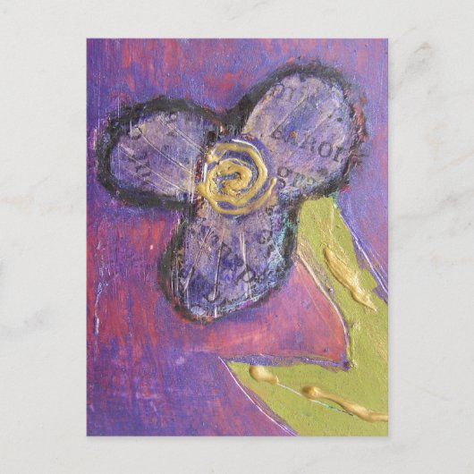Mixed Media Flower Postkarte (Vorderseite)