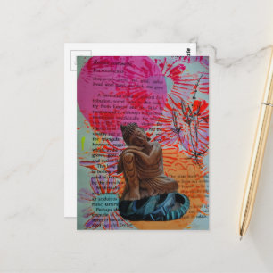 Mixed-Media-Friedenscollage Postkarte