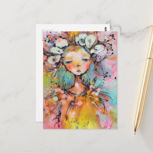 Mixed Media Gal Postkarte (Vorderseite/Rückseite Beispiel)