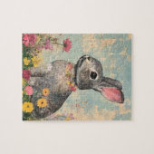 Mixed Media Gray Rabbit Puzzle (Horizontal)
